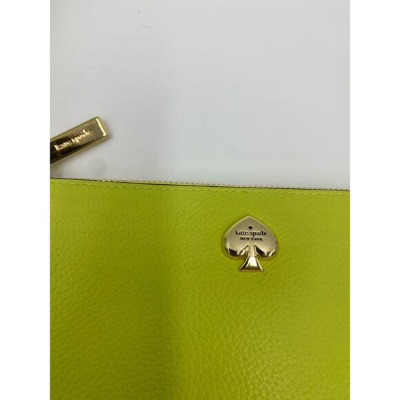 Kate Spade Kayla Convertible Wristlet Pochette Leather Bag Lime Slushy Green - Picture 4 of 9